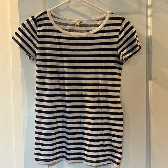 J. Crew Navy and White Striped Tee - Picture 1 of 5